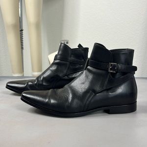 Prada Men's Jodhpur Black Leather Ankle Boots Shoes